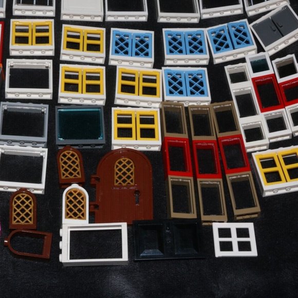 Lego friends doors windows white frames 28327 lot castle door, panes - Picture 15 of 16